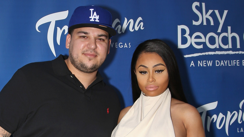 Rob Kardashian and Blac Chyna posing