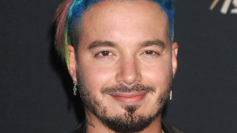 J Balvin with rainbow hair