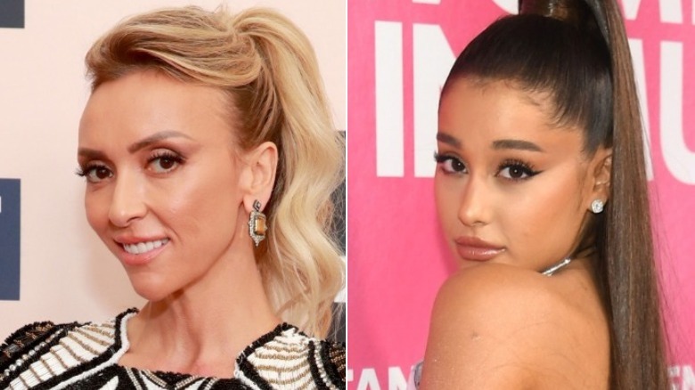 Giuliana Rancic smiling, Ariana Grande posing