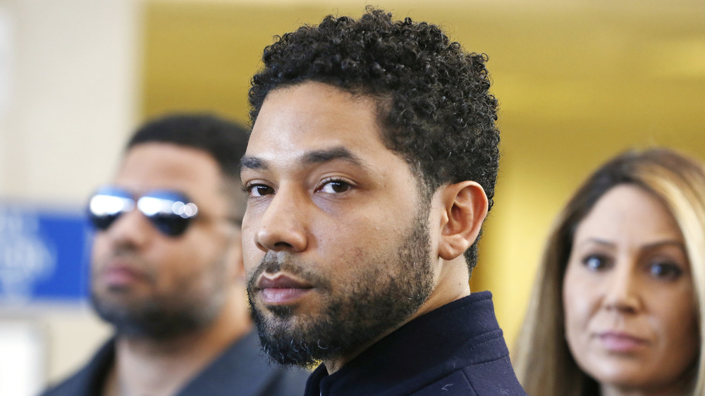 Jussie Smollett looking to the side