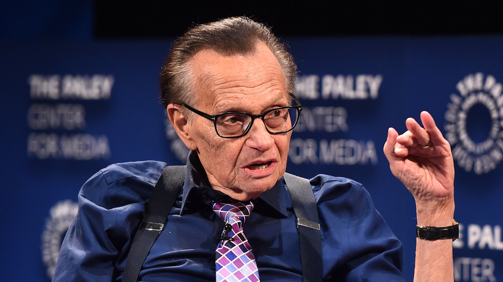 Larry King giving an interview