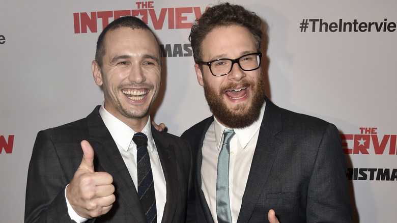 James Franco and Seth Rogen laughing