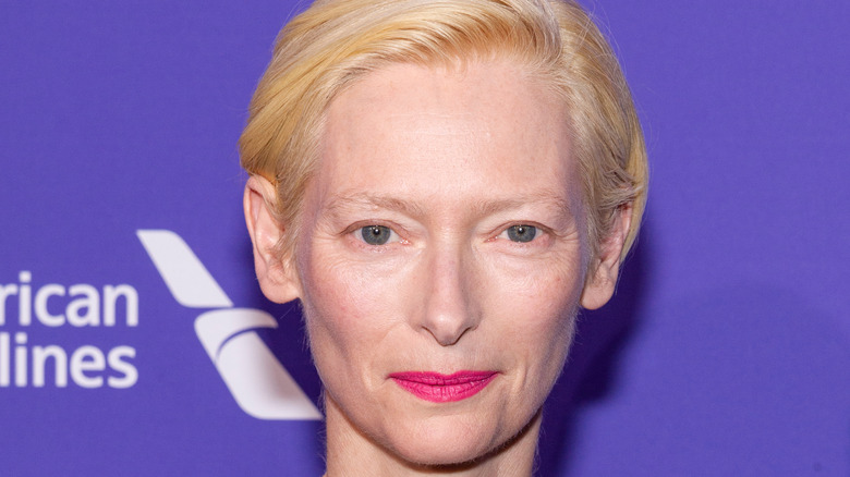 Tilda Swinton smiling