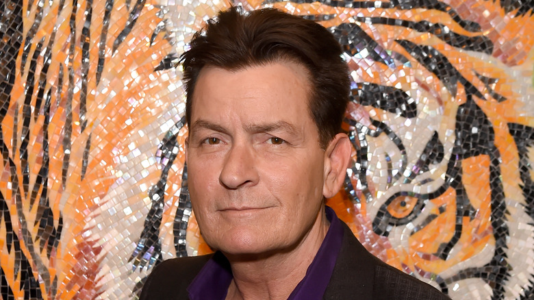 Charlie Sheen smirking