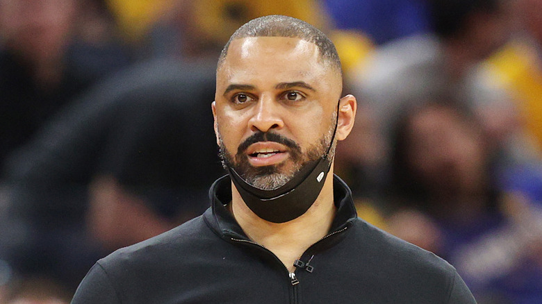 Ime Udoka, standing on the court