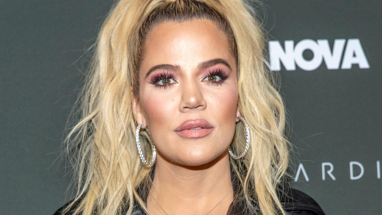 Khloe Kardashian in hoop earrings 