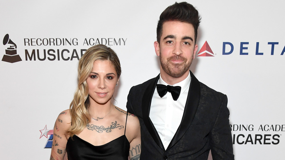 Christina Perri and her husband Paul Costabile at an event