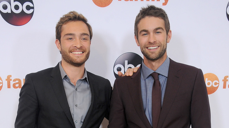 Ed Westwick and Chace Crawford smiling