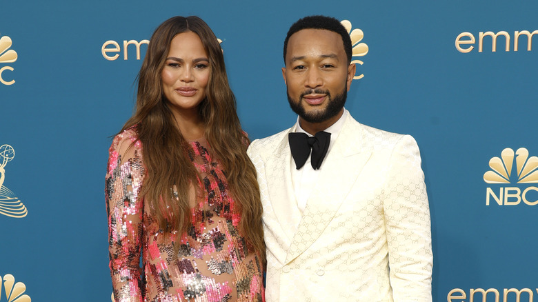 Chrissy Teigen and John Legend pose together