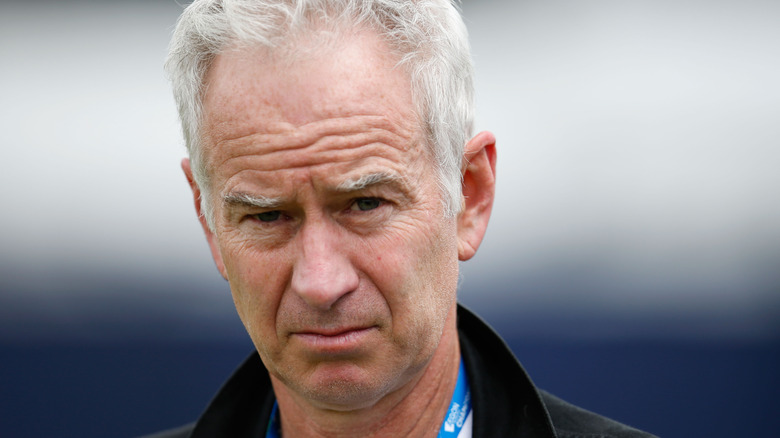 John McEnroe looking grumpy