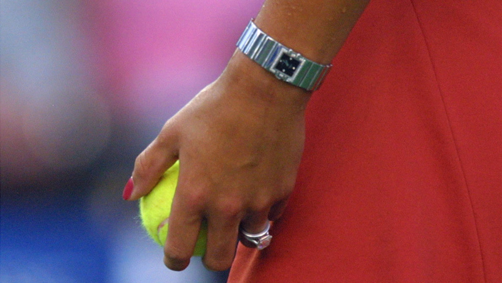 Anna Kournikova engagement ring tennis ball watch