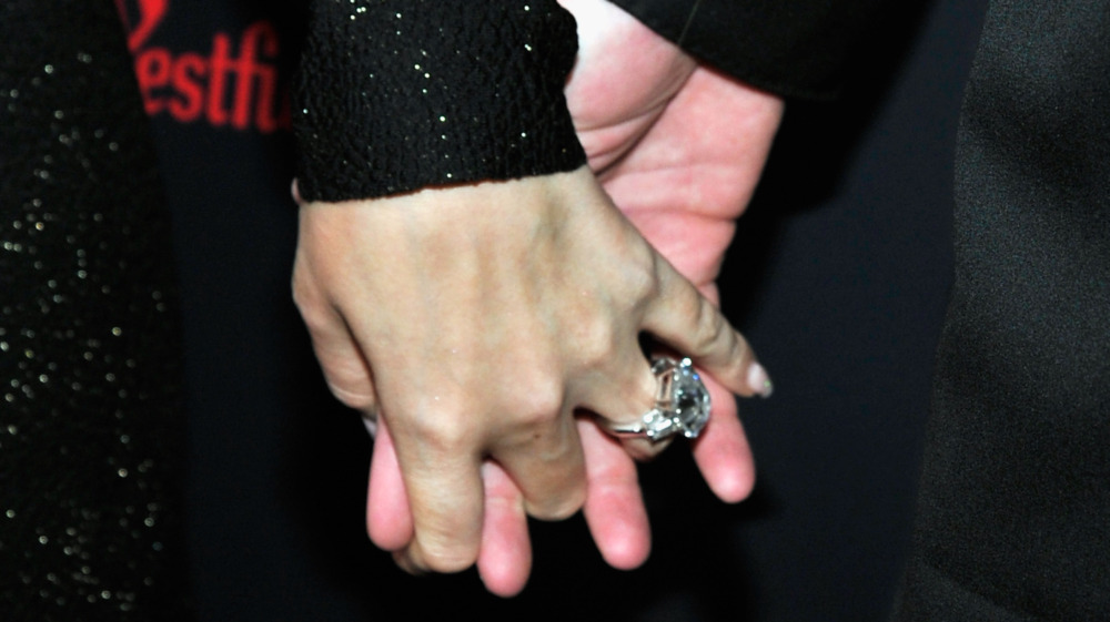 Mariah Carey engagement ring holding hands
