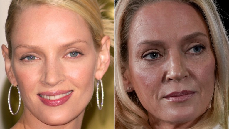 Uma Thurman split image