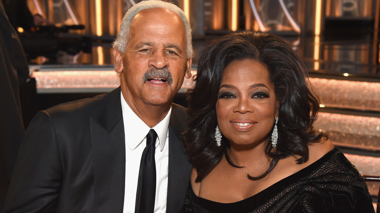 Stedman Graham and Oprah Winfrey pose for a photo