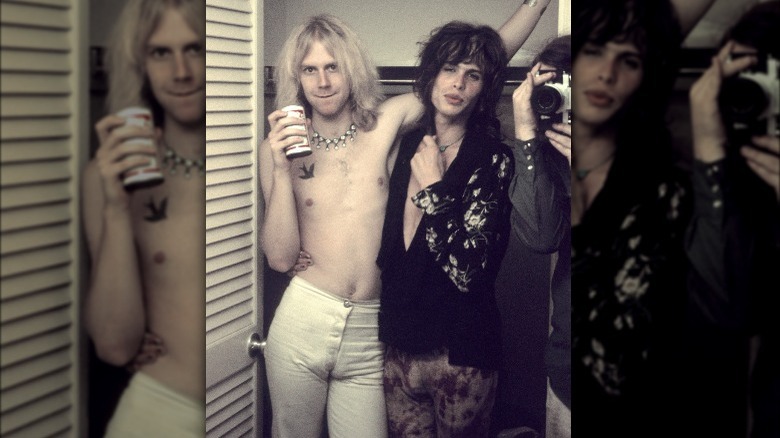Steven Tyler mirror portrait during early days of Aerosmith 70s