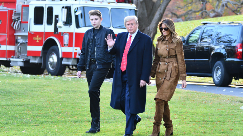 Barron Trump with Donald and Melania Trump