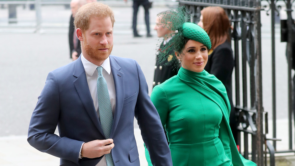 Prince Harry and Meghan Markle attending the Commonwealth Day Service in 2020