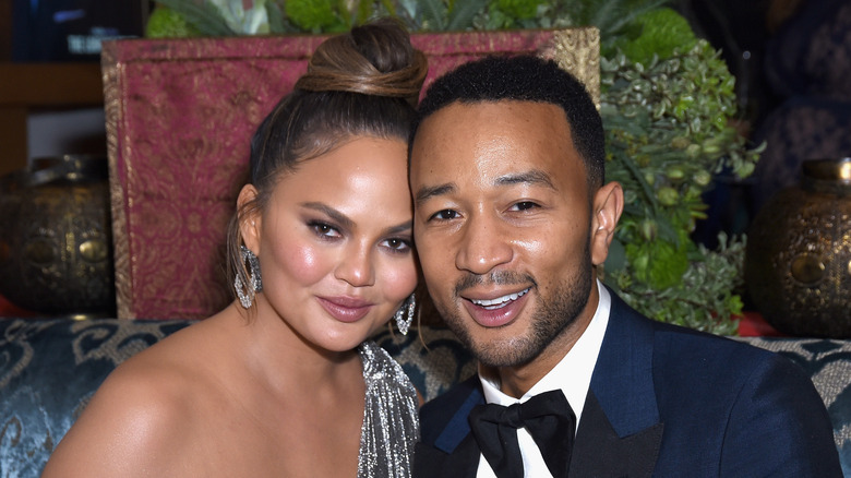 Chrissy Teigen and John Legend smiling