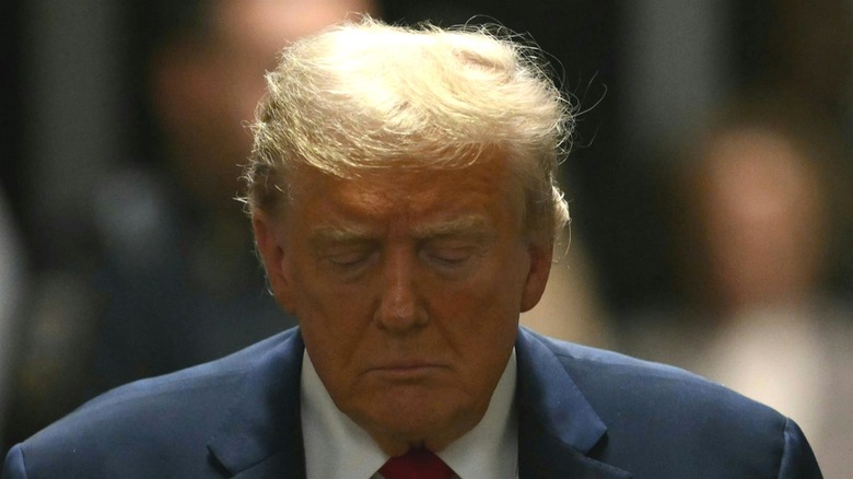 Donald Trump with eyes closed