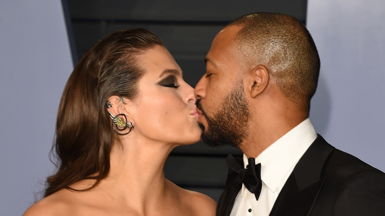 Ashley Graham and Justin Ervin kissing