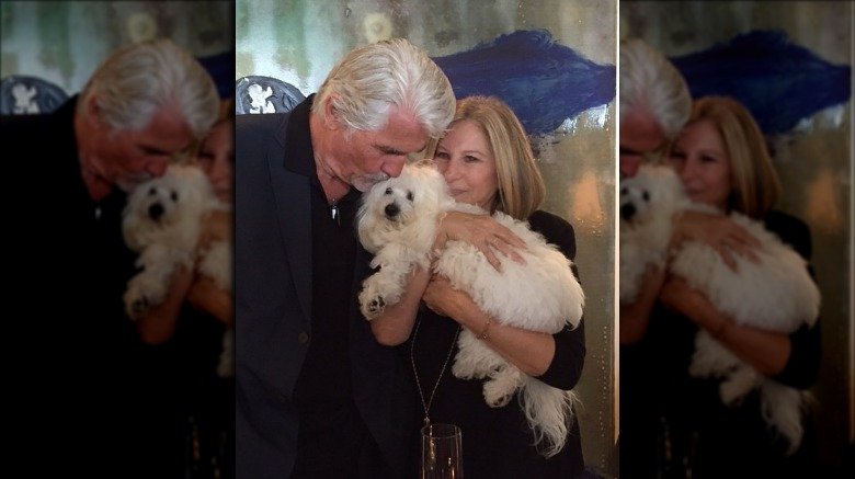 Barbra Streisand and James Brolin with their late dog Samantha