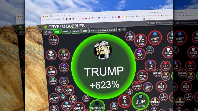 Donald Trump's meme coin on Crypto Bubbles