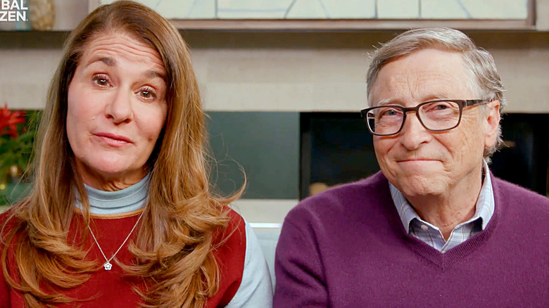 Melinda and Bill Gates looking at camera