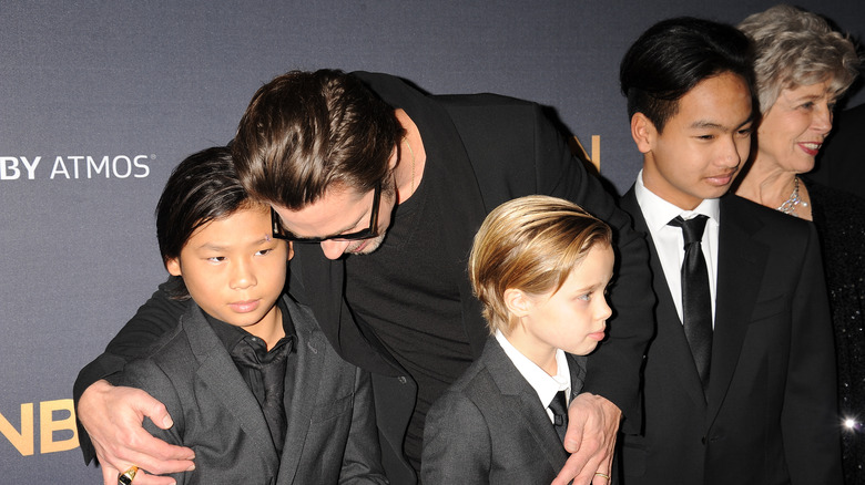 Brad Pitt with his kids