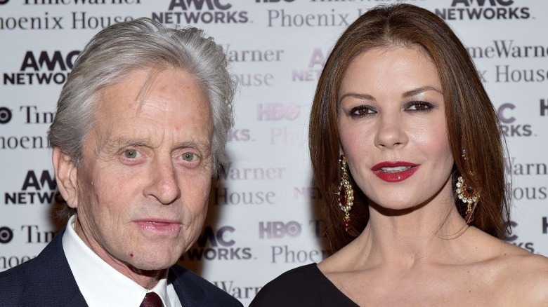 Michael Douglas and Catherine Zeta-Jones posing