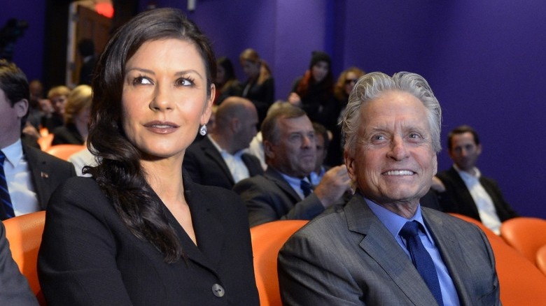 Catherine Zeta-Jones and Michael Douglas sitting together