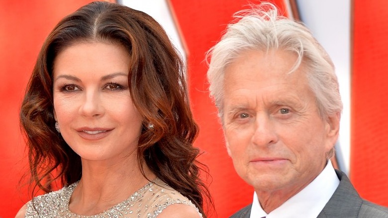 Catherine Zeta-Jones and Michael Douglas smiling