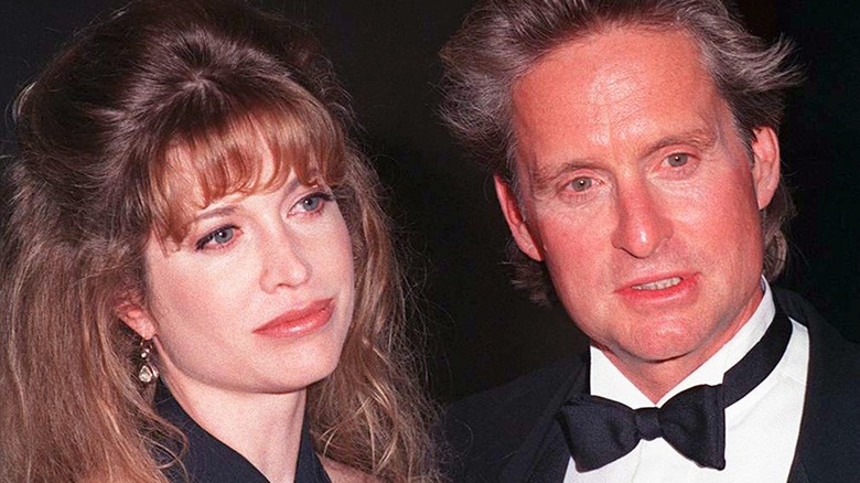 Diandra Luker and Michael Douglas posing