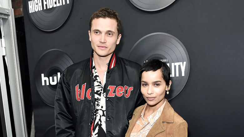 Zoe Kravitz and Karl Glusman posing