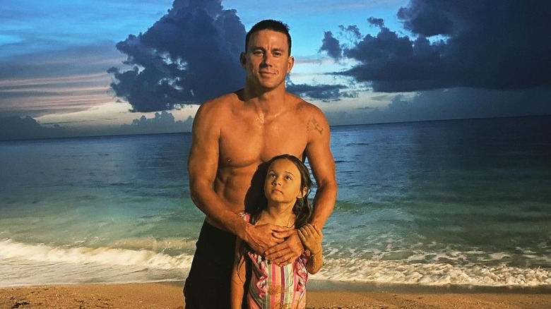 Channing Tatum at the beach with Everly