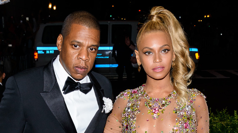 Jay-Z and Beyonce serious pose