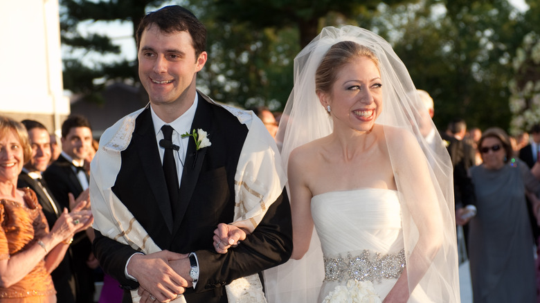 Marc Mezvinsky and Chelsea Clinton on their wedding day