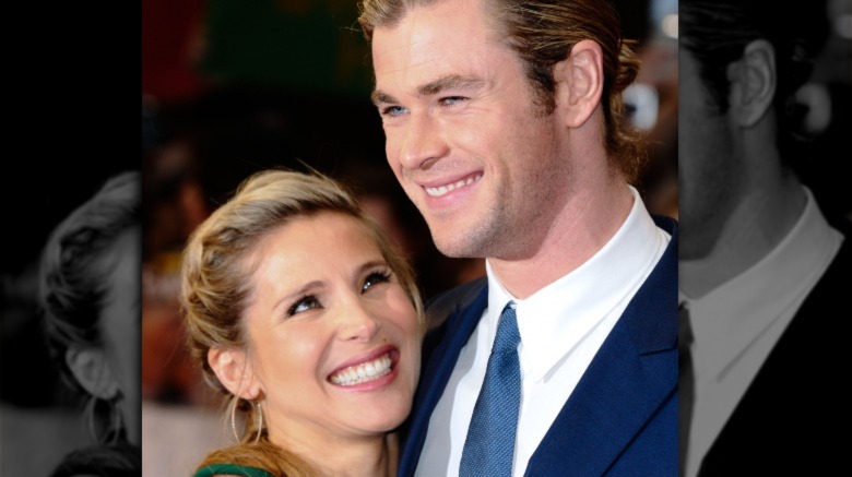 Elsa Pataky and Chris Hemsworth laughing