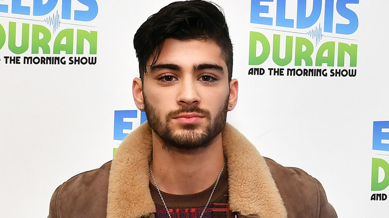 Zayn Malik posing at Z100