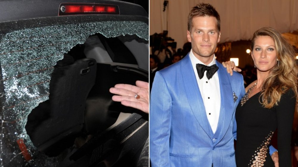 Damaged window, Tom Brady, Gisele Bündchen