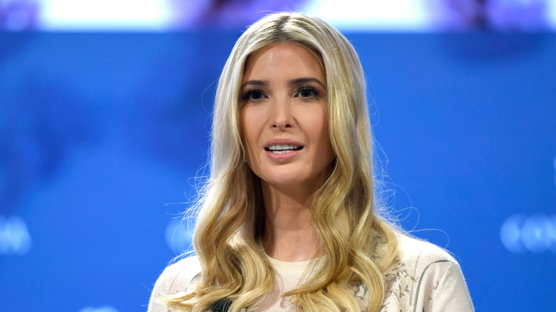 Ivanka Trump center parted hair