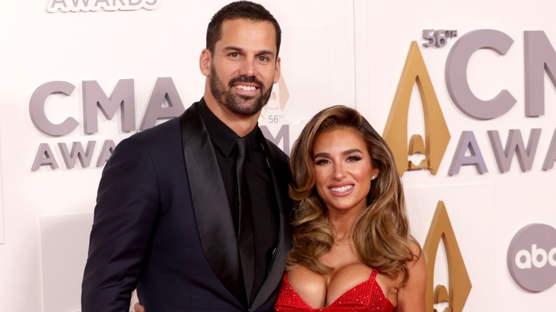 Jessie James Decker and Eric Decker smiling