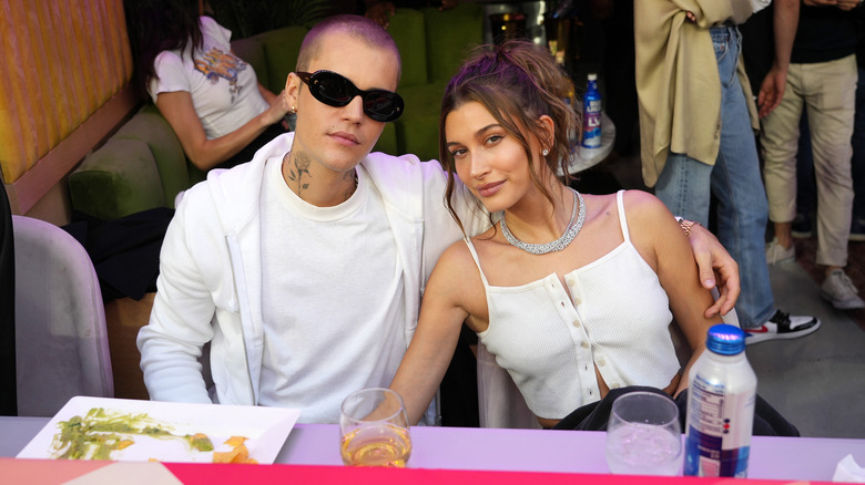 Justin Bieber and Hailey Bieber smiling