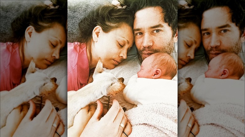 Kaley Cuoco and Tom Pelphrey selfie with Matilda