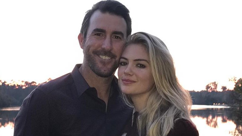 Justin Verlander and Kate Upton smile