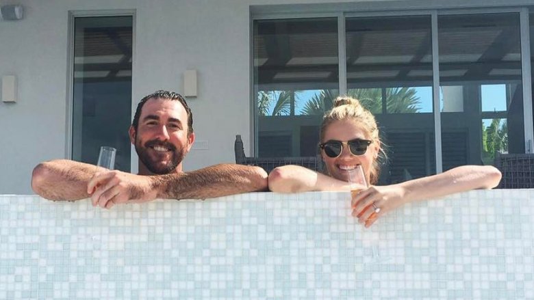 Justin Verlander and Kate Upton smile at camera