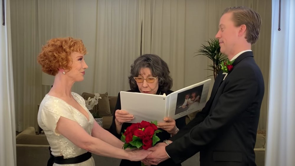 Lily Tomlin officiating Kathy Griffin and Randy Bick's wedding