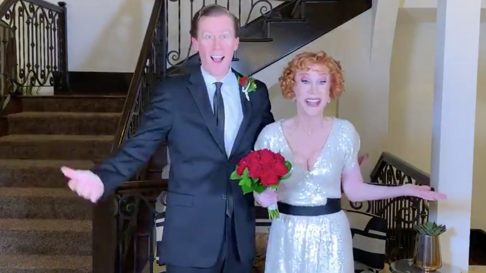 Randy Bick and Kathy Griffin in their engagement announcement video