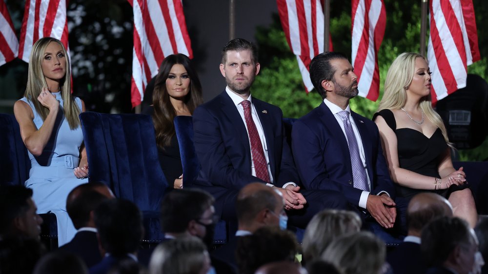 Lara Trump, Kimberly Guilfoyle, Eric Trump, Donald Trump Jr., Tiffany Trump all on stage