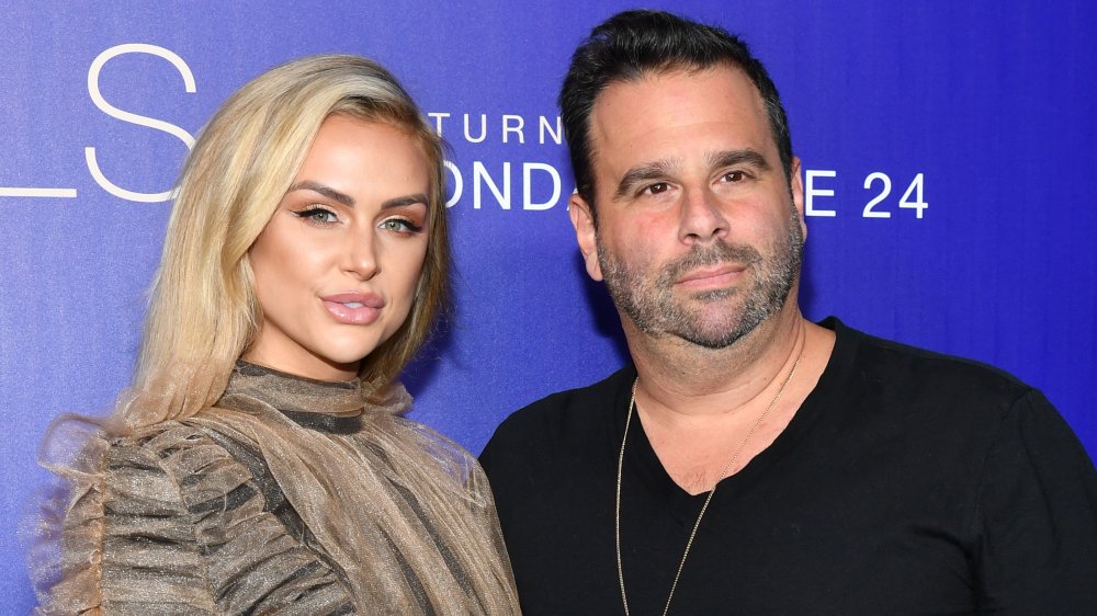 Lala Kent in a sparkly sheer dress, Randall Emmett in a black t-shirt