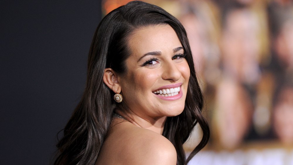 Lea Michele smiling at the premiere of New Year's Eve